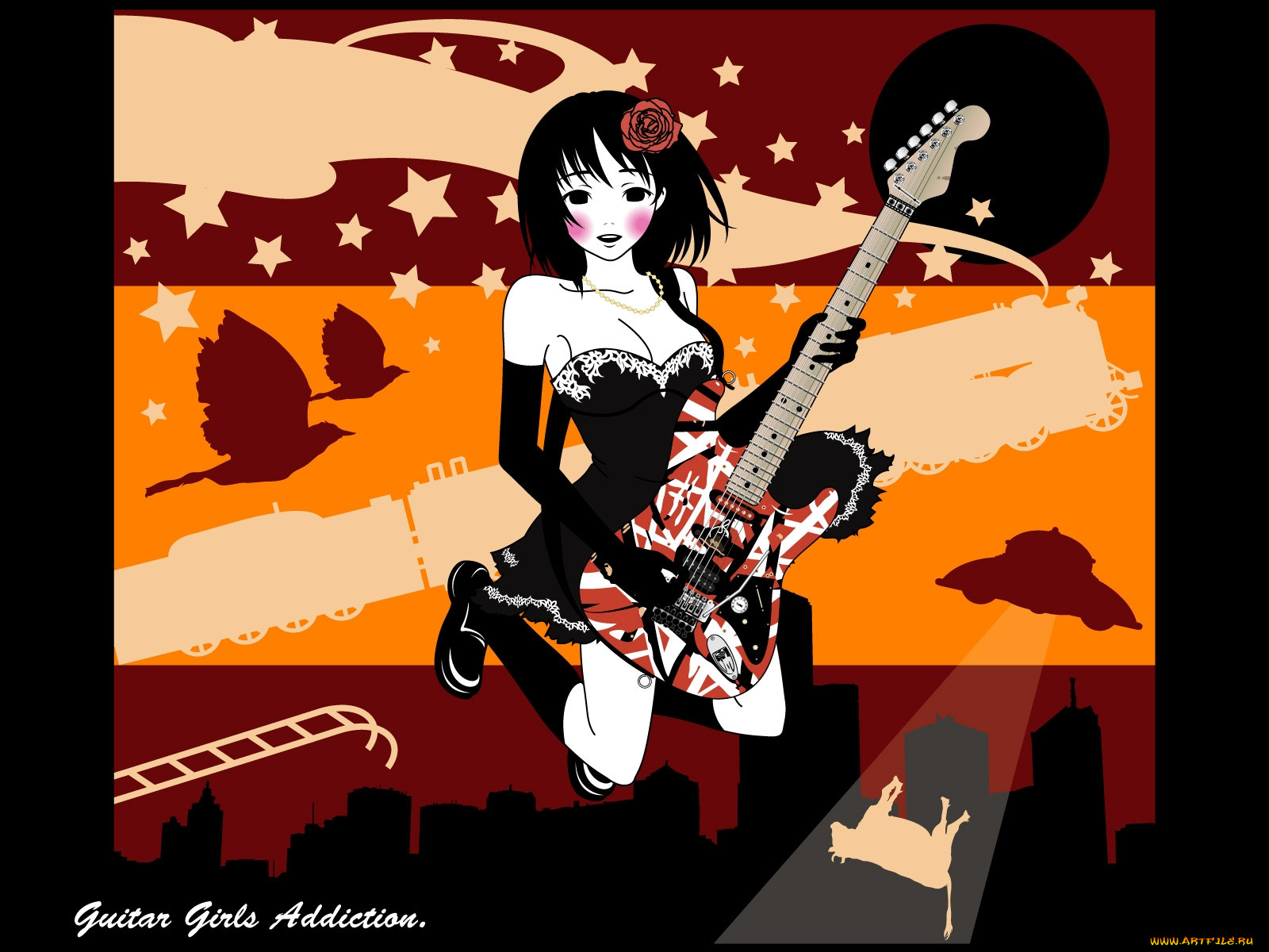 , guitar, girls, addiction